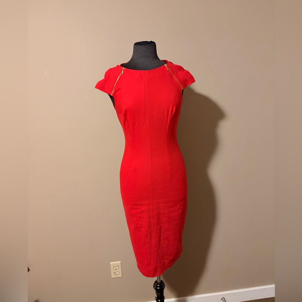 Elegant Red Midi Dress